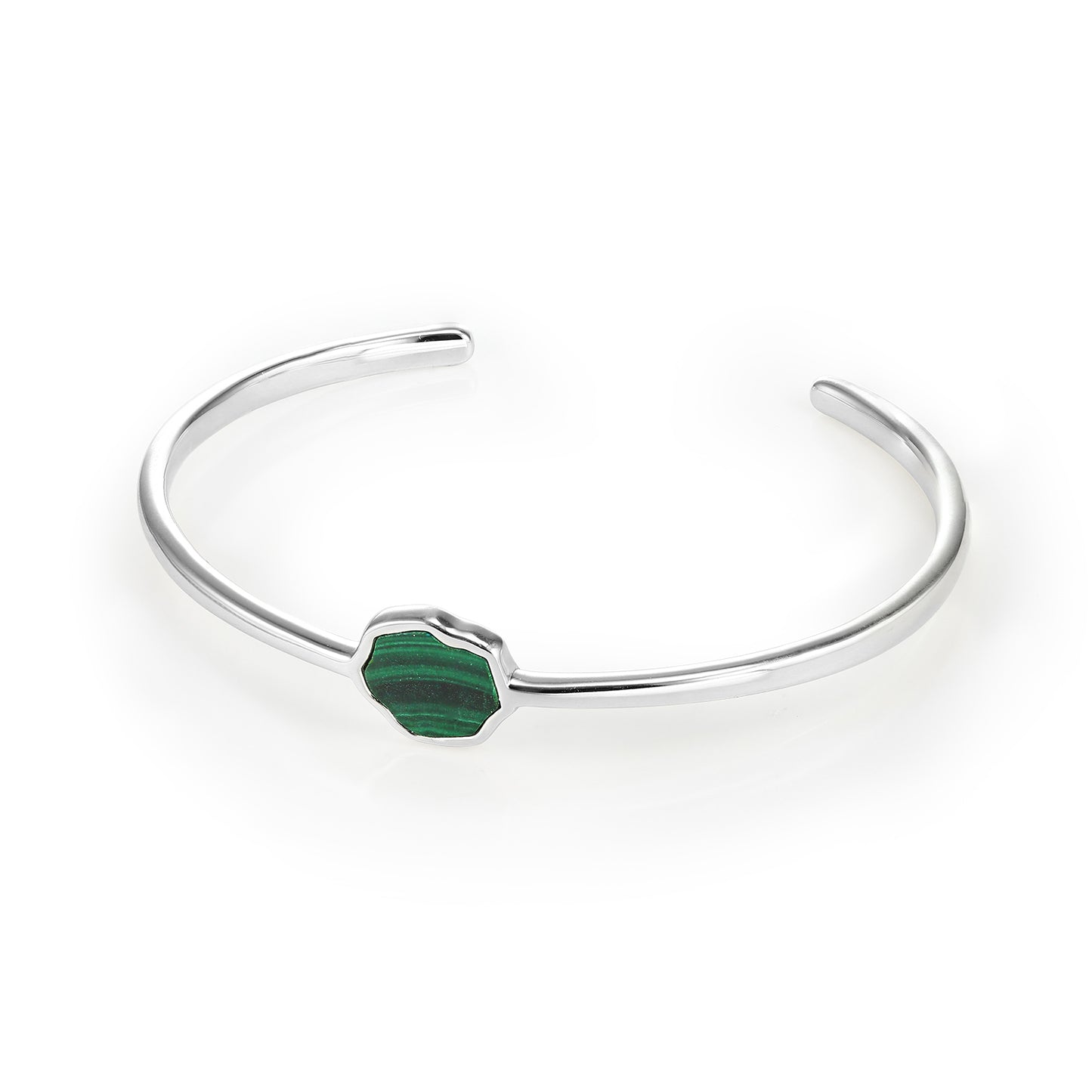 LUCK - Malachite Single Stone Cuff (Silver)