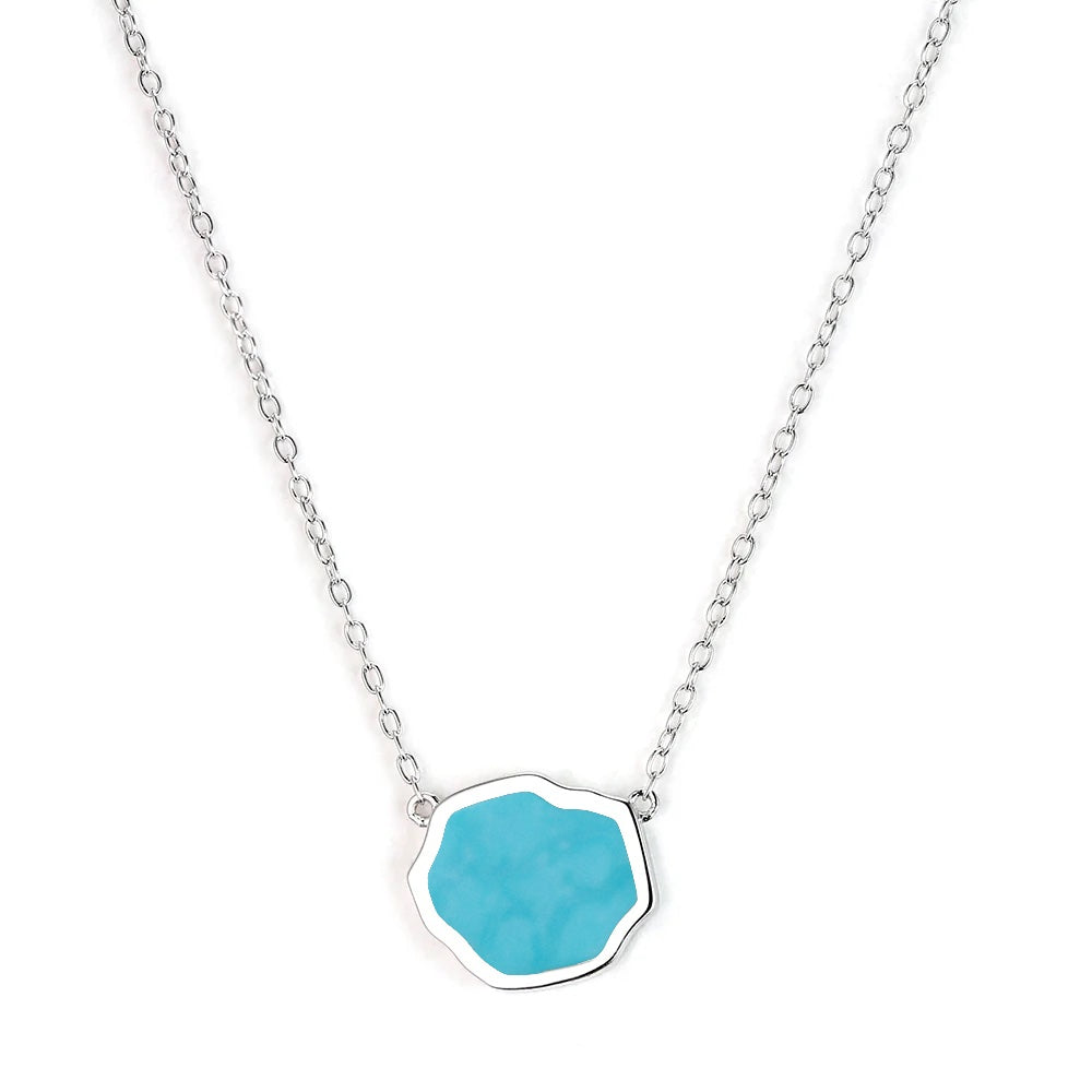 PROTECTION - Turquoise Single Stone Necklace (Silver)