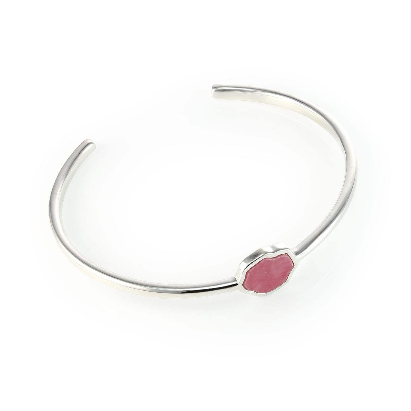 LOVE - Rhodonite Single Stone Cuff (Silver)