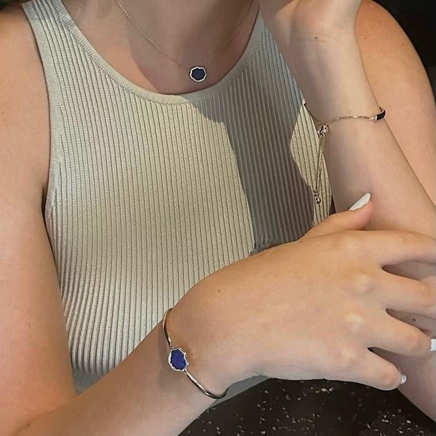 STRENGTH - Lapis Lazuli Adjustable Bracelet (Gold Vermeil)