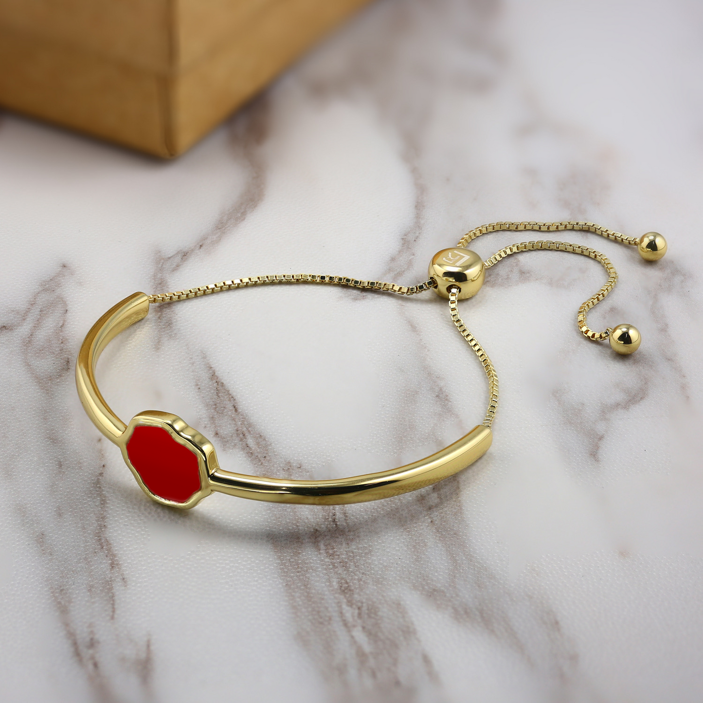 MOTIVATION - Carnelian Adjustable Bracelet (Gold Vermeil)