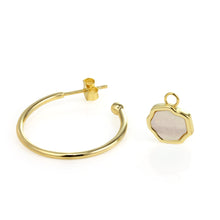 Load image into Gallery viewer, PEACE - Mother of Pearl Charm &amp; Hoop Earrings
