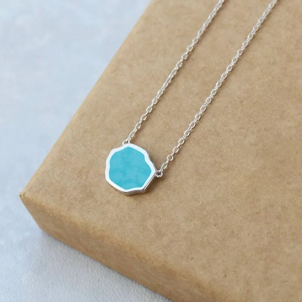 PROTECTION - Turquoise Single Stone Necklace (Silver)