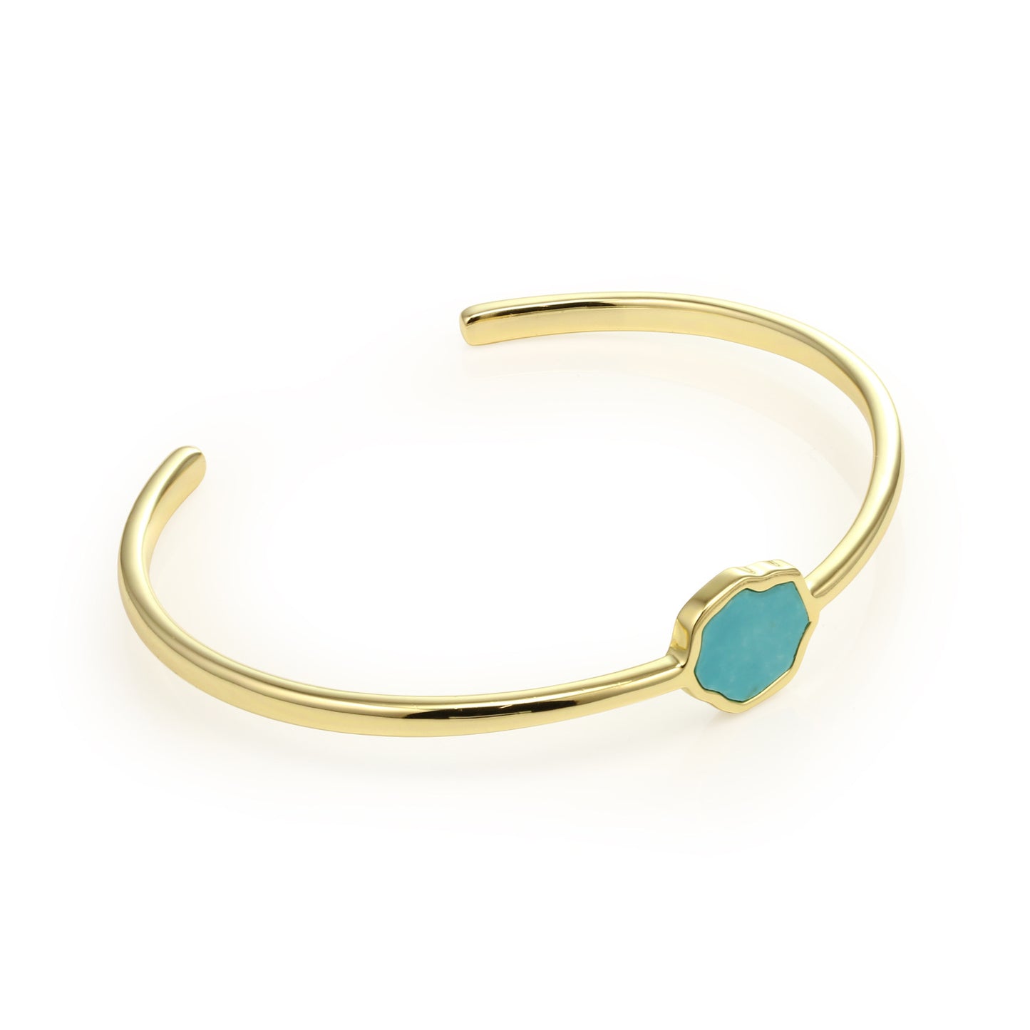 PROTECTION - Turquoise Single Stone Cuff (Gold)