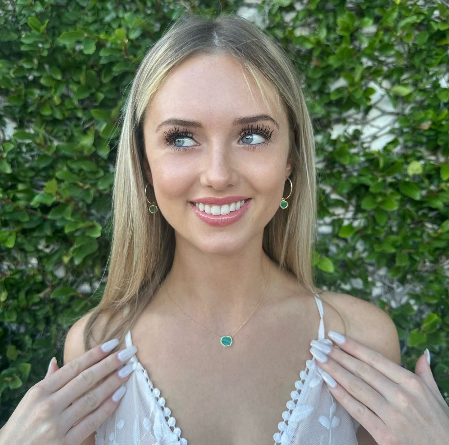 LUCK - Malachite Single Stone Necklace (Gold Vermeil)