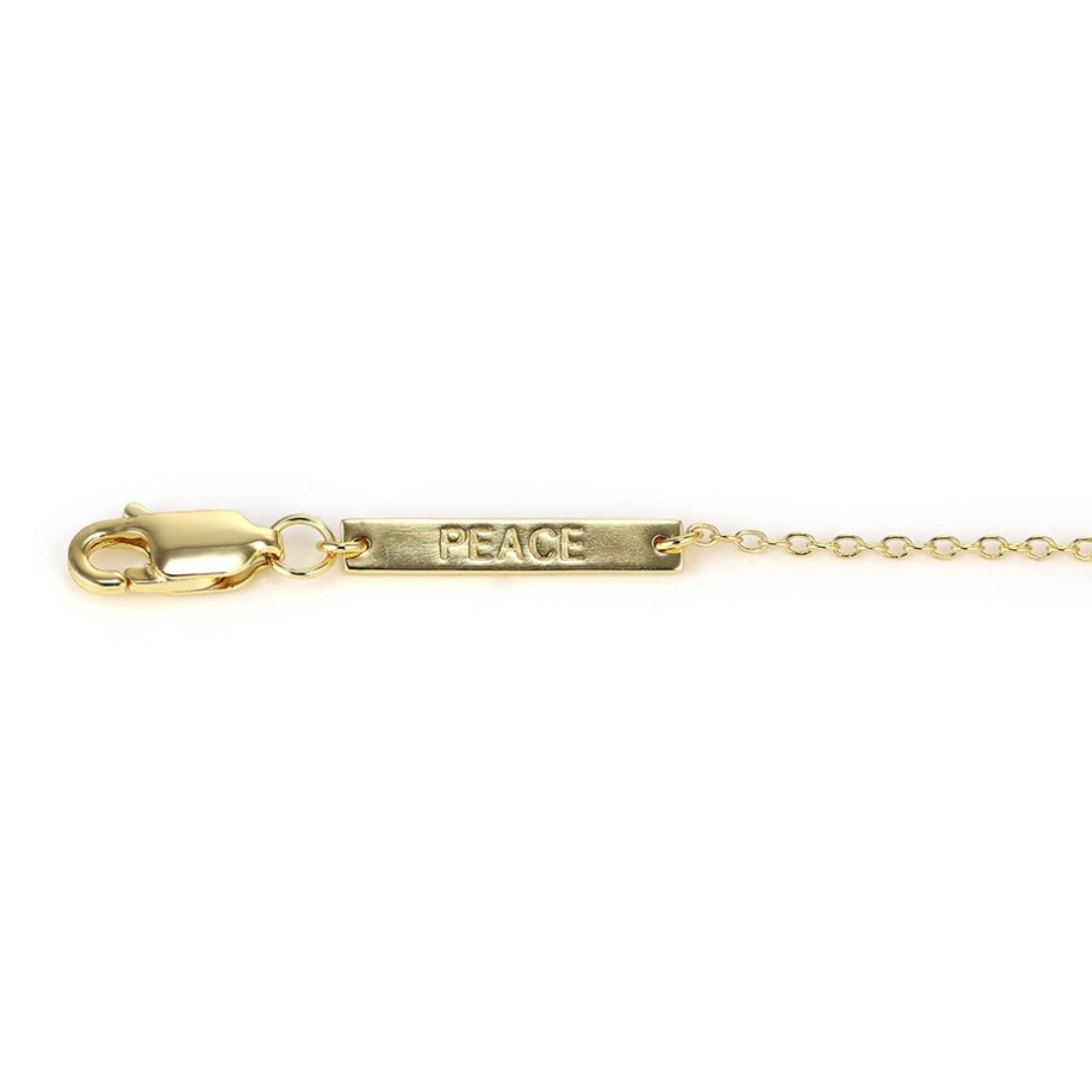 PEACE - Mother of Pearl Single Stone Necklace (Gold Vermeil)