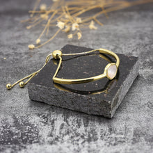 Load image into Gallery viewer, PEACE - Mother of Pearl Adjustable Bracelet
