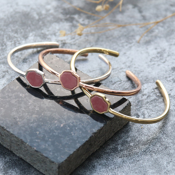 LOVE - Rhodonite Single Stone Cuff