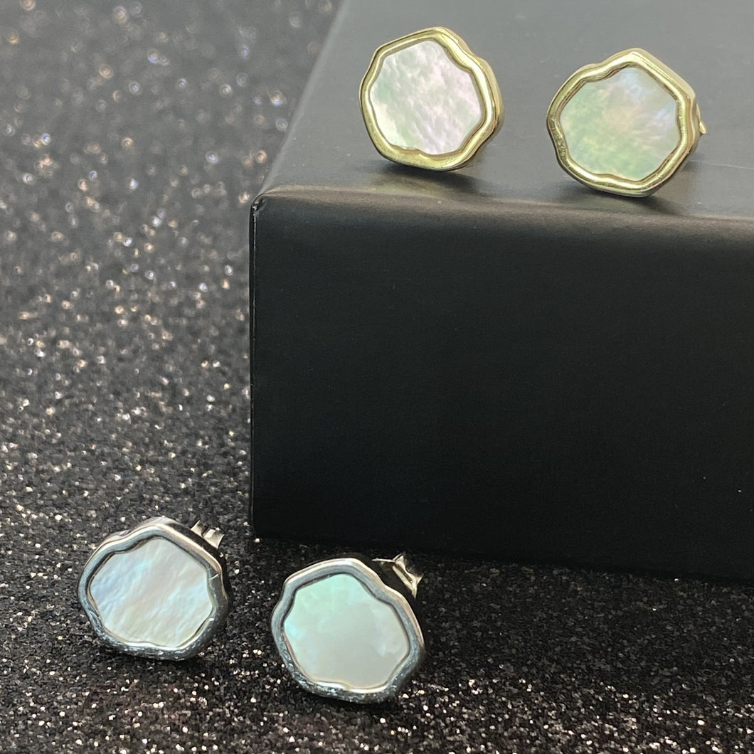 PEACE - Mother of Pearl Single Stone Earrings