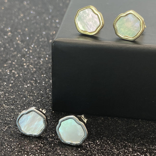 PEACE - Mother of Pearl Single Stone Earrings