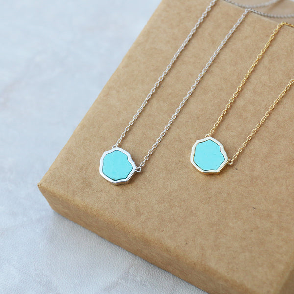 PROTECTION - Turquoise Single Stone Necklace