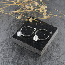 Load image into Gallery viewer, PEACE - Mother of Pearl Charm &amp; Hoop Earrings
