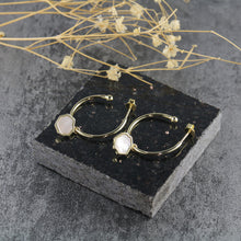 Load image into Gallery viewer, PEACE - Mother of Pearl Charm &amp; Hoop Earrings
