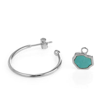 Load image into Gallery viewer, PROTECTION - Turquoise Stone Charm &amp; Hoop Earrings
