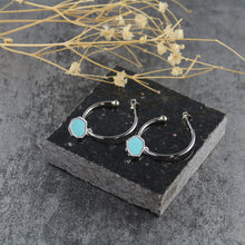 Load image into Gallery viewer, PROTECTION - Turquoise Stone Charm &amp; Hoop Earrings
