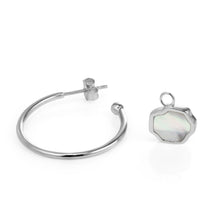 Load image into Gallery viewer, PEACE - Mother of Pearl Charm &amp; Hoop Earrings

