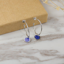 Load image into Gallery viewer, STRENGTH - Lapis Lazuli Stone Charm &amp; Hoop Earrings
