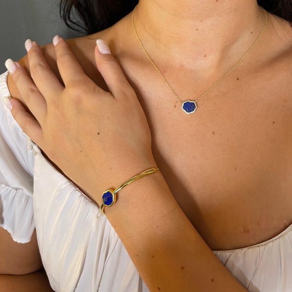 STRENGTH - Lapis Lazuli Single Stone Cuff