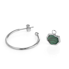 Load image into Gallery viewer, LUCK - Malachite Stone Charm &amp; Hoop Earrings
